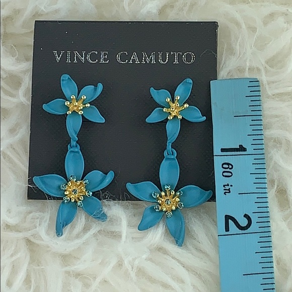 Vince Camuto Blue Floral Drop Earrings - Picture 5 of 5